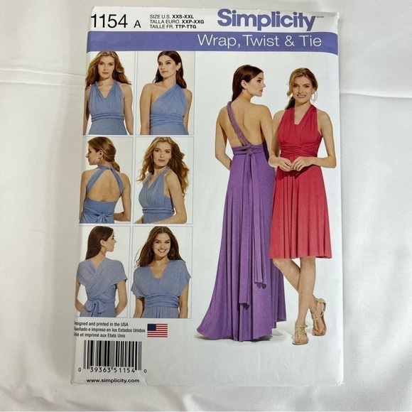 Simplicity Sewing patterns 1154 size XXS through XXL Wrap, twist and tie dress - Picture 1 of 6